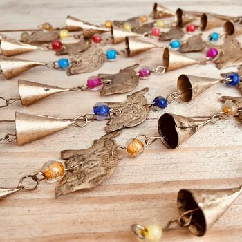 Large Recycled Brass Elephant Wind Chime Bells, 5 of 8