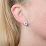 Blue Topaz Textured Ear Studs, thumbnail 3 of 6