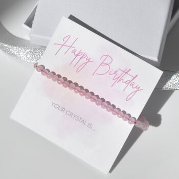 Happy Birthday Dainty Crystal Gemstone Bracelet Gift, 3 of 8
