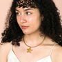 Stainless Steel Chunky Star Choker Necklace In Gold Plating, thumbnail 1 of 5