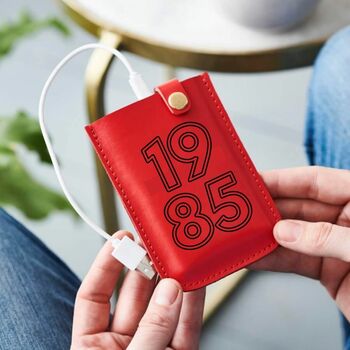 Personalised Birth Year Leather Power Pack, 4 of 5