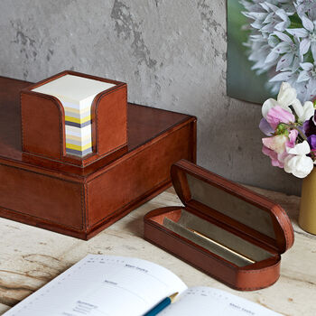 Leather Memo Block Holder With Memo Note Block, 2 of 4