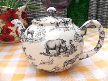 Two Cup Teapot In Black Safari Design, 4 of 9