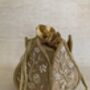 Gold Handcrafted Raw Silk Potli Bag/Wrist Bag, thumbnail 6 of 8