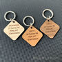 Personalised Wooden Diamond Shaped Pet ID Tag, thumbnail 4 of 5
