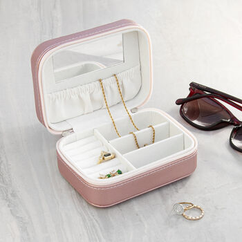 Personalised Wreath Pink Travel Jewellery Case, 8 of 12