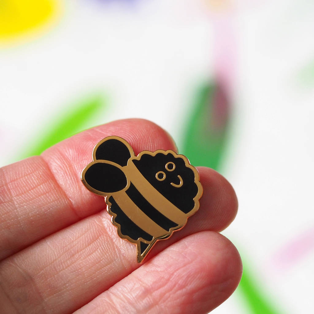 bee enamel pin badge by rock cakes | notonthehighstreet.com