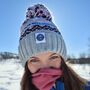 Arctic Fairisle Knit Reflective Super Bobble Hat, thumbnail 1 of 6