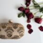 Valeria Gold Embroidered Embellished Oval Clutch Bag, thumbnail 5 of 8