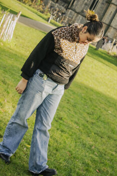 Black Teddy Borg Leopard Print Jacket, 6 of 7