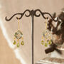 Amethyst And Peridot Gold And Silver Dangly Earrings, thumbnail 5 of 11