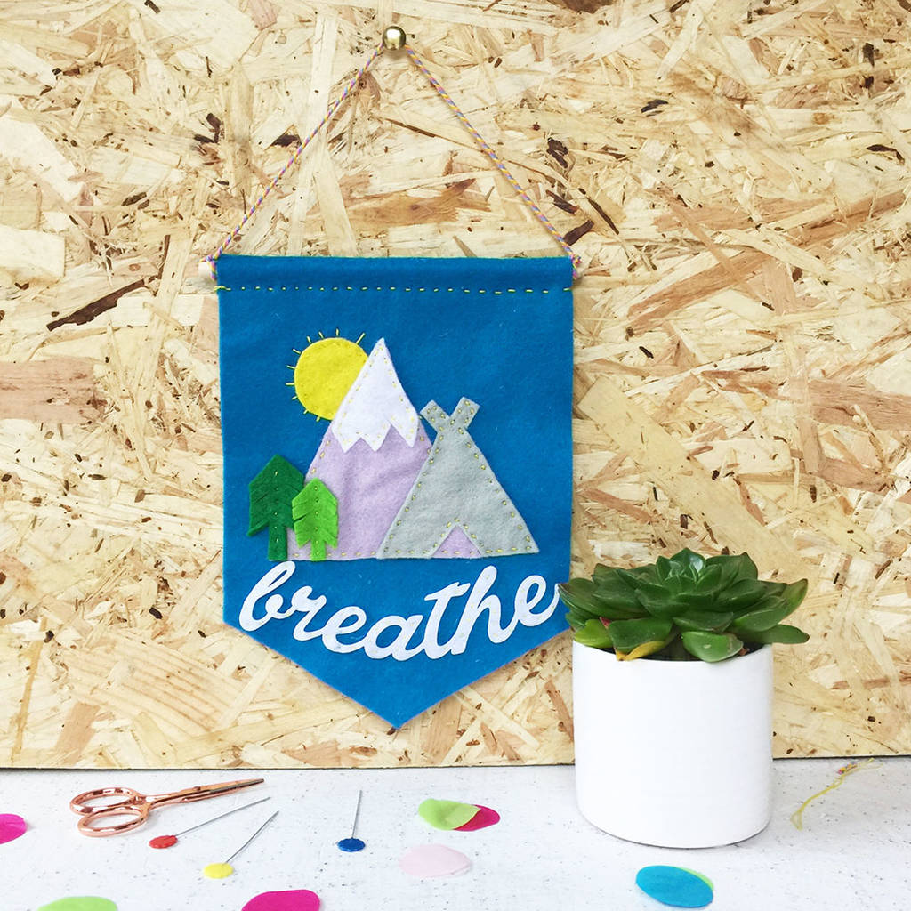 breathe diy felt banner craft kit by the make arcade