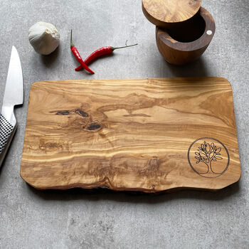 Your Own Logo Engraved Olive Wood Chopping/Cheese Board, 2 of 10