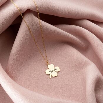 Four Leaf Clover Necklace With Name, 8 of 10