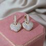 Monaco D’or Gold Pavé Love Heart Gala Charm Drop Earrings, thumbnail 1 of 3