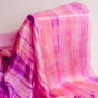 100% Mulberry Silk Scarf, Pink And Purple, thumbnail 1 of 6