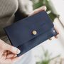 Navy Leather Travel Wallet, thumbnail 1 of 4