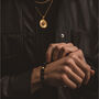 Men's 10mm Black Onyx Bead Bracelet 'Gold Bead', thumbnail 7 of 9