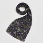 Navy Passion Flower Lightweight Long Scarf, thumbnail 1 of 4