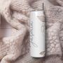 Custom Elegant Blue And Gold Floral Insulated Bottle Tumbler, thumbnail 2 of 5