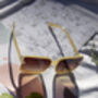 Cream Front Lens Rectangle Thick Frame Sunglasses, thumbnail 7 of 8