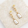 Anchor Chain And Rectangle Pearl Drop Earrings, thumbnail 3 of 3