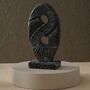 Oval Travertine Sculpture With Dual Cut Outs, thumbnail 1 of 3