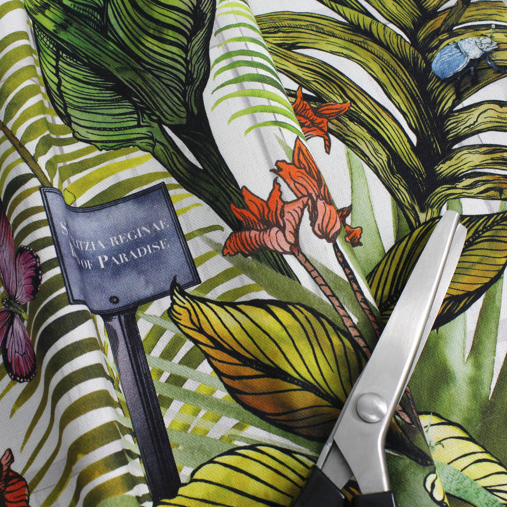tropical glasshouse botanical print fabric by terrarium designs ...