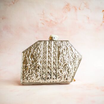 Madeira Silver Mother Of Pearl Clutch, 2 of 4