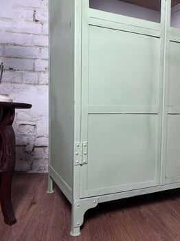 Iron Display Cabinet In Pistachio Green, 8 of 10