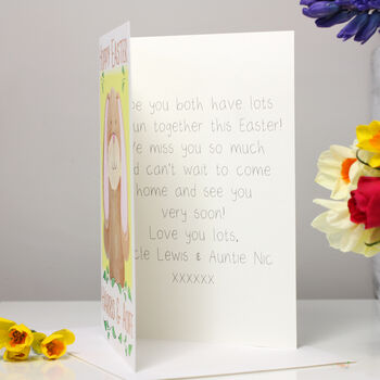 Personalised Bunny Rabbit Hoppy Easter Card, 5 of 6