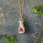 Solid Yellow Gold Or Solid Sterling Silver Hand Pendant With Ruby, thumbnail 1 of 7