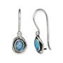 Molten Oval Sterling Silver Blue Opal Drop Earrings, thumbnail 3 of 7