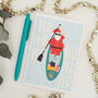 Paddle Boarding Santa Christmas Card, thumbnail 1 of 5