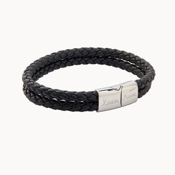 Men's Personalised Double Leather Bracelet, 3 of 7