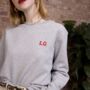 Embroidered 'Initial' Unisex Sweatshirt, thumbnail 1 of 9