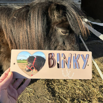 Personalised Horse Photo 3D Acrylic Stable Sign, 4 of 5