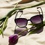 Black Thin Frame Butterfly Cat Eye Sunglasses, thumbnail 7 of 7