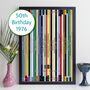 Personalised 50th Birthday Print Music Gift Year 1976, thumbnail 7 of 8
