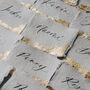 Handwritten Luxury Paper Place Cards With Gold Leaf, thumbnail 3 of 3