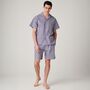 Men's 'Red Pop' Stripe Crisp Cotton Short Pyjama Set, thumbnail 1 of 4