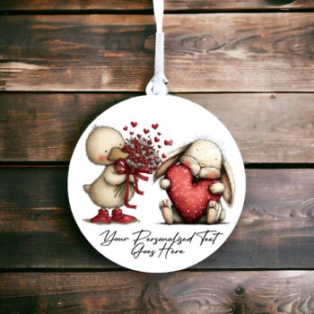 Personalised Whimsical Valentine Anniversary Love Animals Hanging Decoration, 11 of 12
