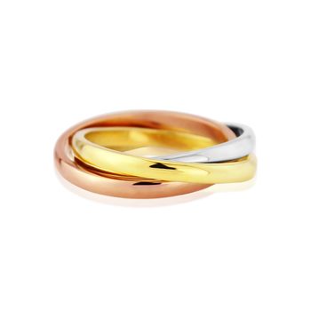 Walton Solid Three Colour Gold Russian Wedding Ring, 5 of 8