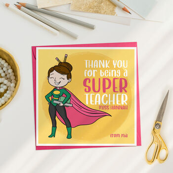 Thank You Super Teacher Card, 2 of 3