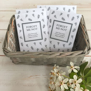 10 Forget Me Not Seed Packet Funeral Favours, 3 of 3