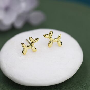 Sterling Silver Balloon Dog Stud Earrings, 7 of 12