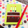 Mini Green Happy Birthday Cake Card, thumbnail 1 of 5