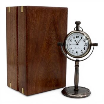 Personalised 9th Anniversary Bronze Desk Clock, 9 of 12