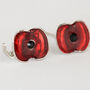 Dainty Red Poppy Stud Earrings, thumbnail 3 of 3