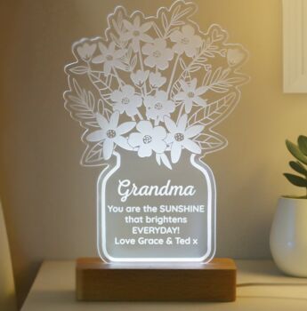 Personalised Mothers Day Flower Vase LED Light, 4 of 4